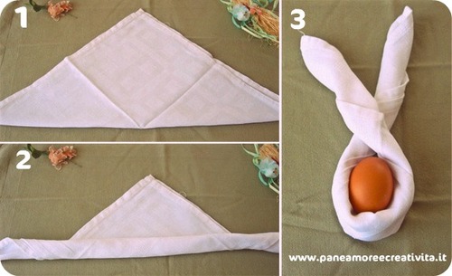 DIY Origami : Pliage de serviette - Lapin Bunny (4) / La Folie des Fêtes