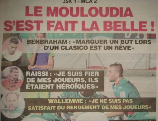 Samedi 28.03.2015 à Tizi Ouzou JSK-MCA 1-2