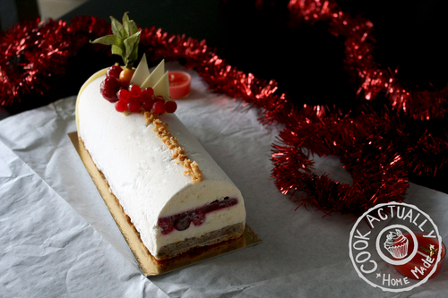 Entremet Mousse fromage blanc, framboise.