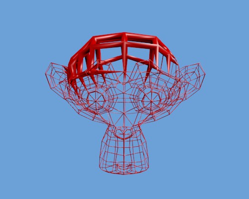 Le rendu du singe avec une zone définie sur la tête