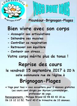 Reprise des cours de yoga vendredi 15 Septembre