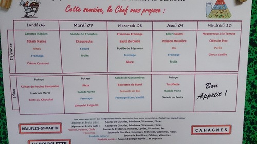 Au menu cette semaine ...