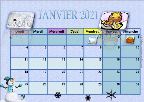 Calendrier enfant 2021