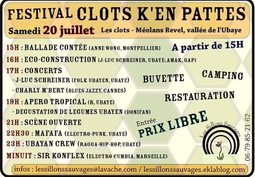 20 Juillet, Festival Clots K'en Pattes, Méolans Revel
