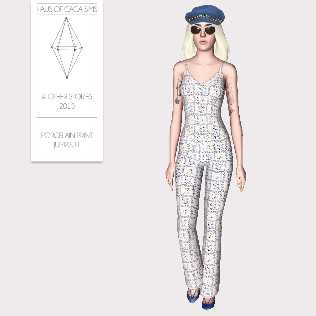 & OTHER STORIES 2015 PORCELAIN PRINT JUMPSUIT