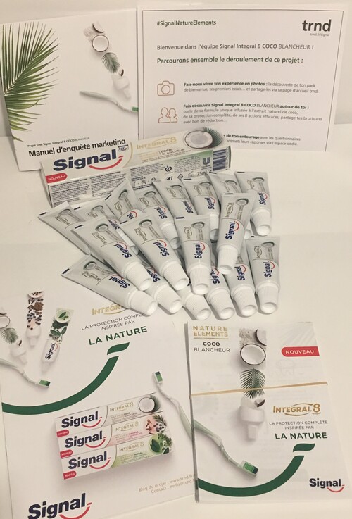 Test dentifrice Signal integral 8 Nature elements Coco blancheur