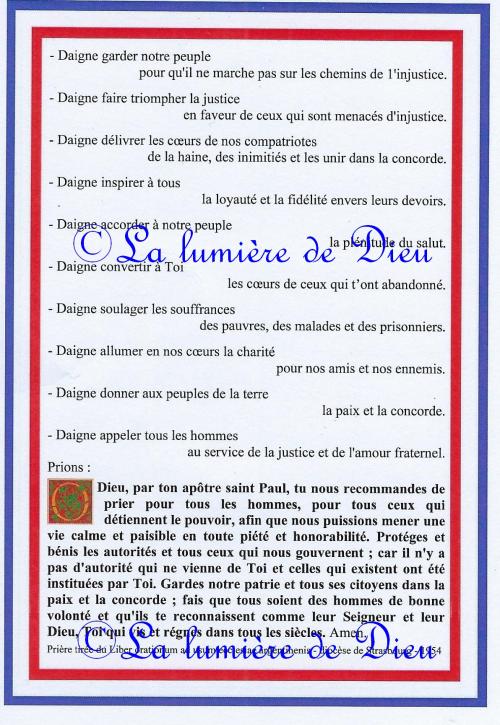 Prière pour la patrie