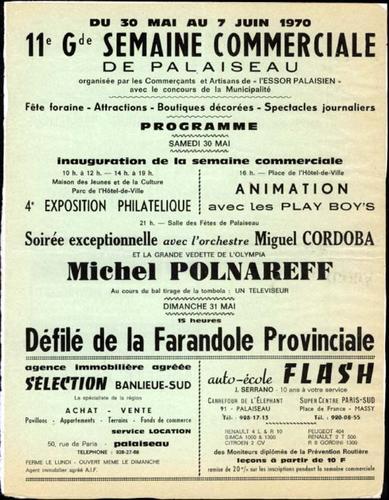 Affiche introuvable d'un concert de Michel Polnareff qui n'a jamais eu lieu !!!