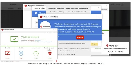 Arnaque informatique au support de Windows