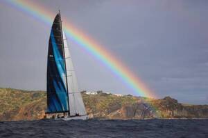 city street road yacht  rainbow 