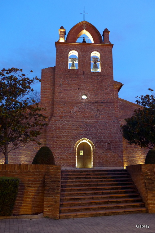 Vieille-Toulouse : le clocher de nuit