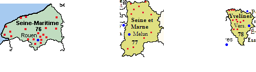 Seine Maritime (76) Seine et Marne (77) Yvelines (78)