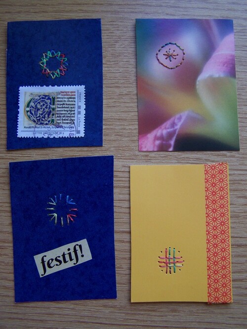 ATC et broderie sur papier