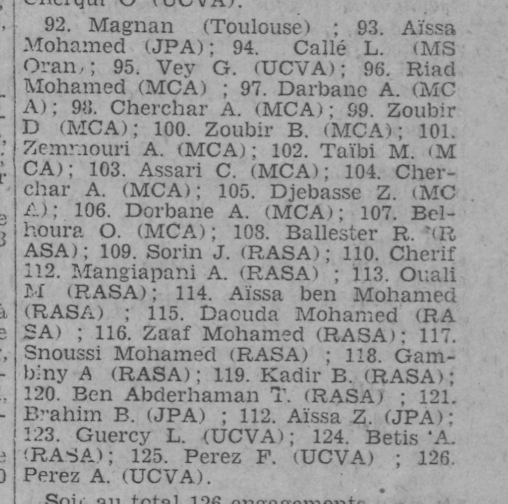 Dimanche 5.4.1931 MCA Cyclisme participe au VIII (8ème) Critérium de l'Echo d'Alger