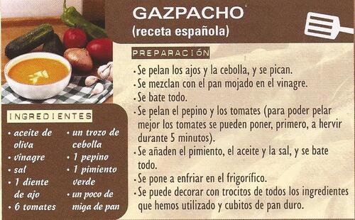 La receta del gazpacho