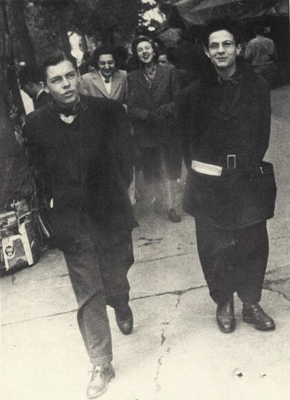 Robert Lachenay et François Truffaut en 1948.