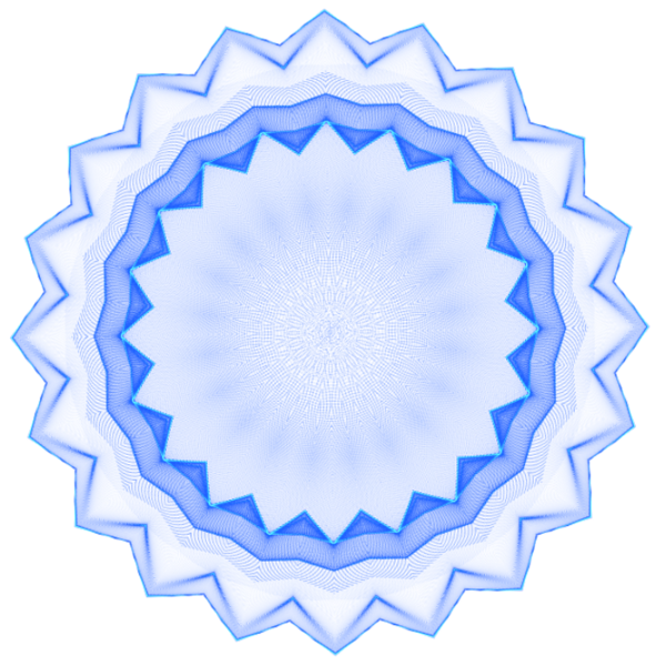 Mandalas sinedot bleu fond transparent