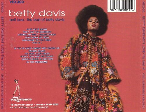 Betty Davis : Album " Anti Love : The Best Of Betty Davis " Vinyl Experience Ltd. ‎Records VEX3LP [ UK ]