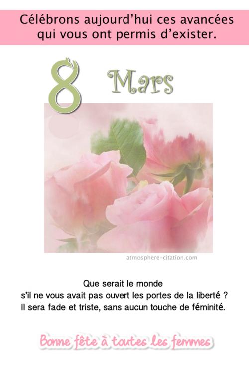 8 mars : fête internationale de la Femme !