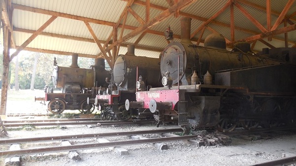 Château de St-Fargeau 3.La collection de locomotives à vapeur.