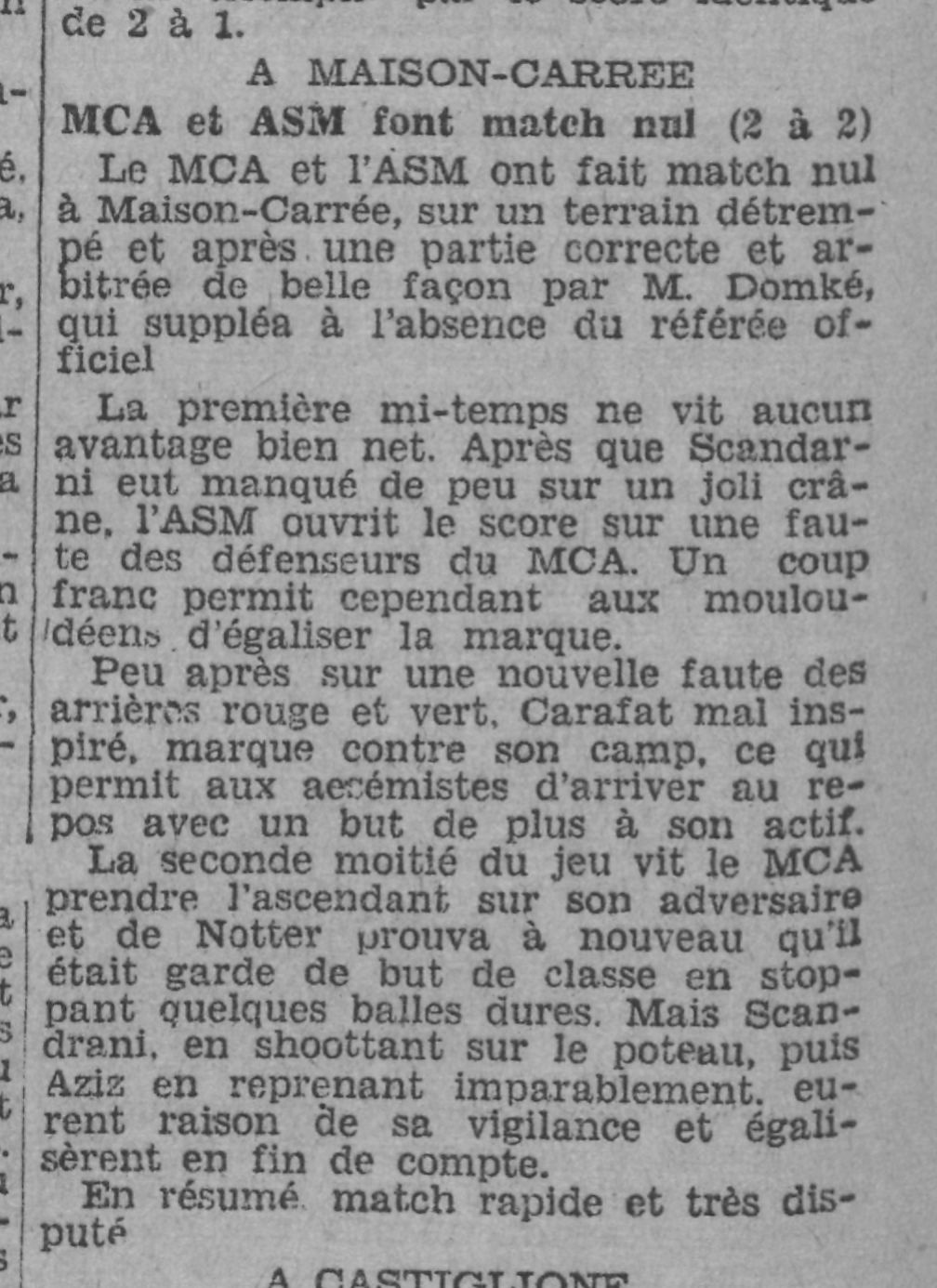 Dimanche 14.2.1932 à maison carrée MCA-ASM 2-2