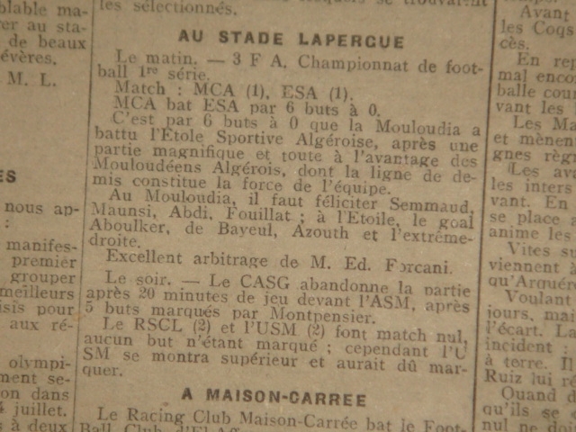 28.10.1923 MCA écrase ESA 6-0