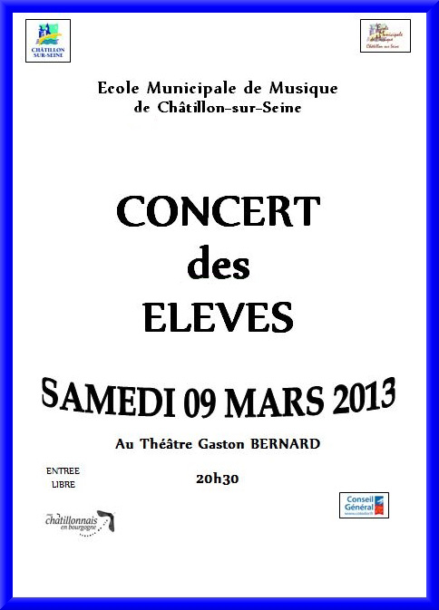 Concert annuel 2013 de l'Ecole Municipale de Musique de Châtillon sur Seine