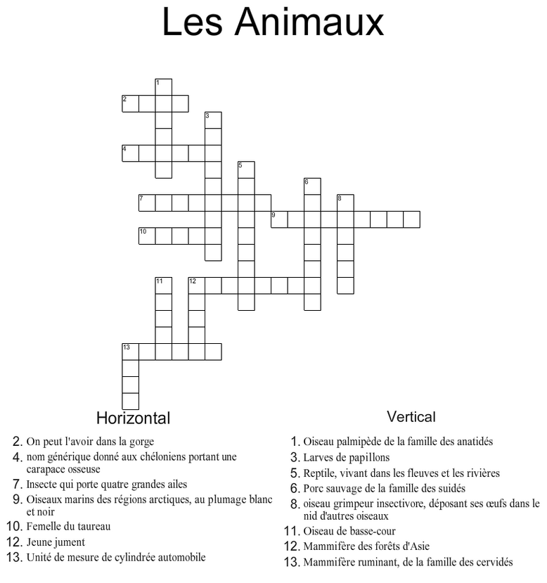 Jeu n°2 : Les animaux