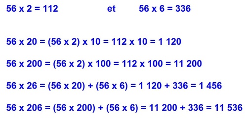 Calcul: utiliser des résultats pour multiplier avec deux chiffres