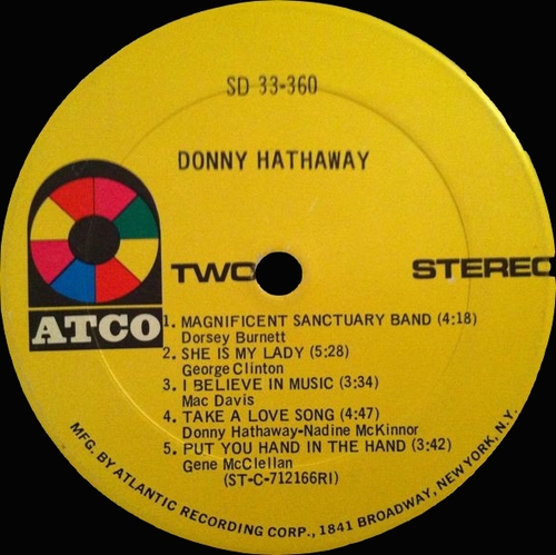 Donny Hathaway : Album " Donny Hathaway " Atco Records SD 33-360 [ US ]