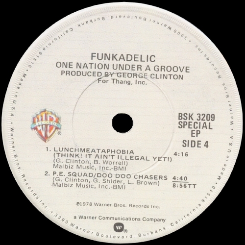 Funkadelic : Album " One Nation Under A Groove " Warner Bros. Records BSK 3209 [ US ]