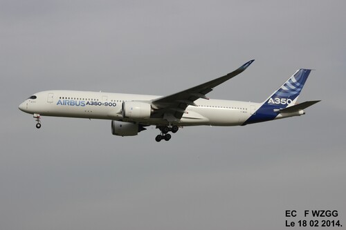 Deuxième Airbus A 350 F WZGG Le 20 11 et Le 26 11 2013,à Blagnac (31).