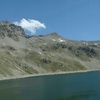 Depuis le barrage de l'embalse de Brazato, Punta del Puerto et pico de Bacias