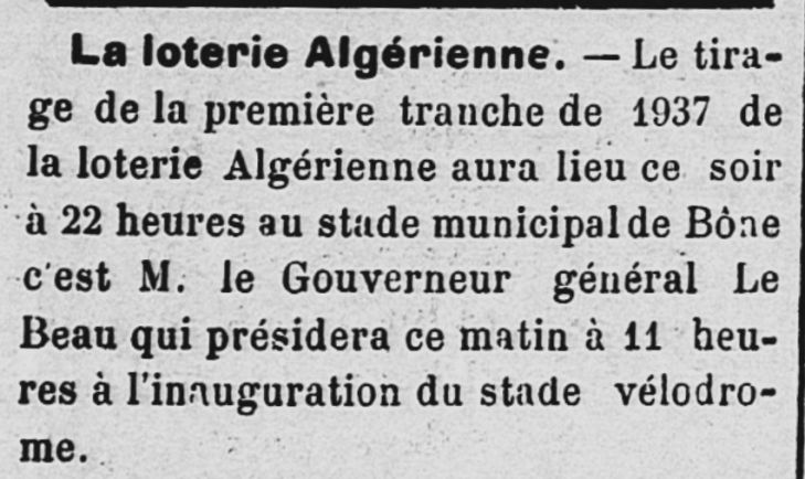 23.5.1937 inauguration officielle du stade Municipal de Bône (Stade Chabou)