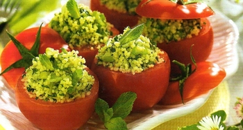 les legumes farcis - photo tomates au taboule aux herbes