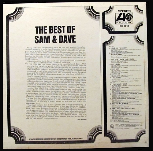 Sam & Dave : Album " The Best Of Sam & Dave " Atlantic Records SD 8218 [ US ]