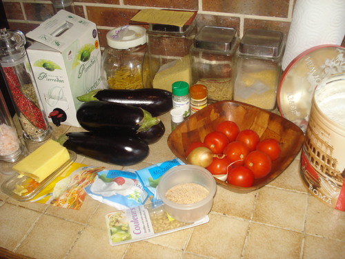 Un Crumble d'Aubergines et Mozzarella