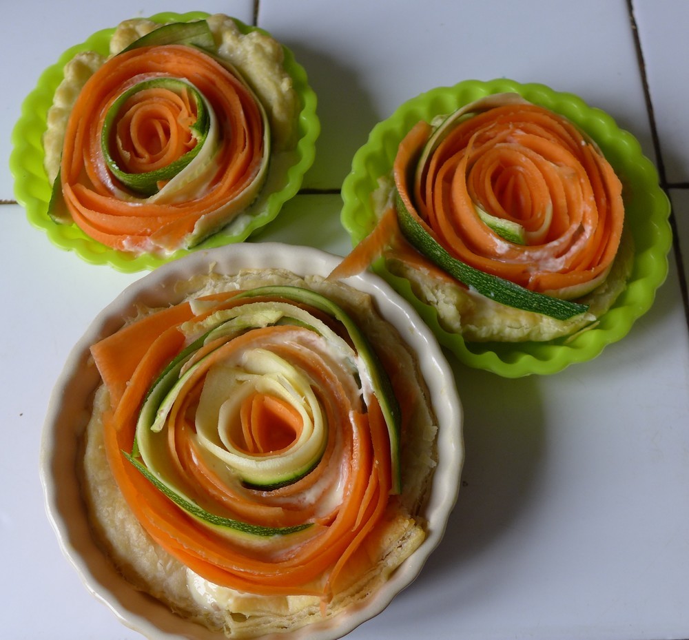 Tartelettes spirales aux carottes et gouda au cumin...