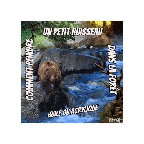 Dessin et peinture - vidéo 3529 : Comment peindre un petit ruisseau dans la forêt ? - acrylique, huile.