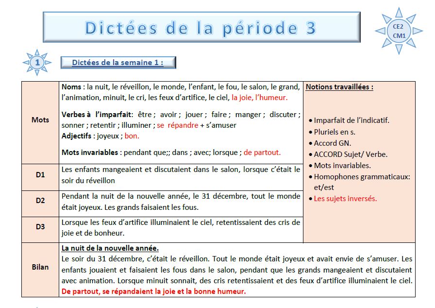 Dictees Flash Programmation Picot Grammaire Au Jour Le Jour Pour Ce2 Cm1 Chez Val 10