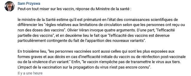 Olivier Véran : le vaccin ne sert à rien !