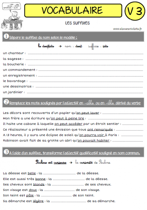 UNE ANNEE DE VOCABULAIRE