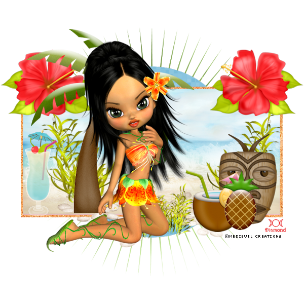 Tutoriel traduit "Luau time" Krazy Tagger Grrl Designs chez psp4everdesigns