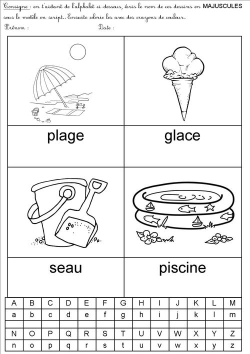 Ecrire des mots d'été en majuscules