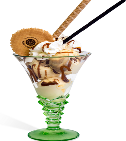 Crème glacée crémeuse avec un goût intense de caramel et de café.