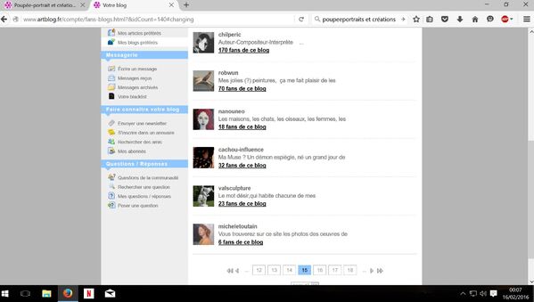 Capture liste interne "Vous aimez leur blog" avec photos, avatar... page-15