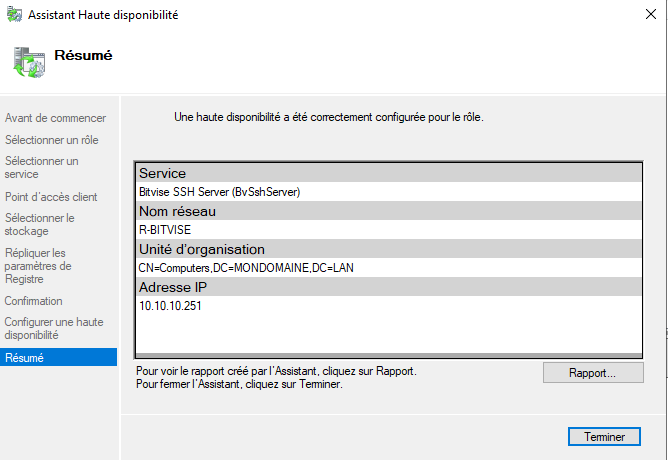 Configurer un serveur SFTP en failover sur Windows Serveur Core 2022