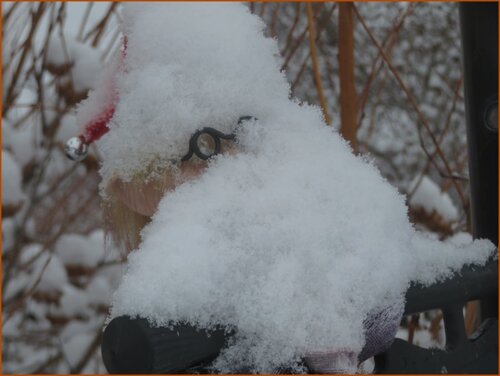 Lutin a de la neige dans ses lunettes...;)