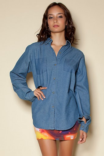 colleen denim shirt mid blue half 26460