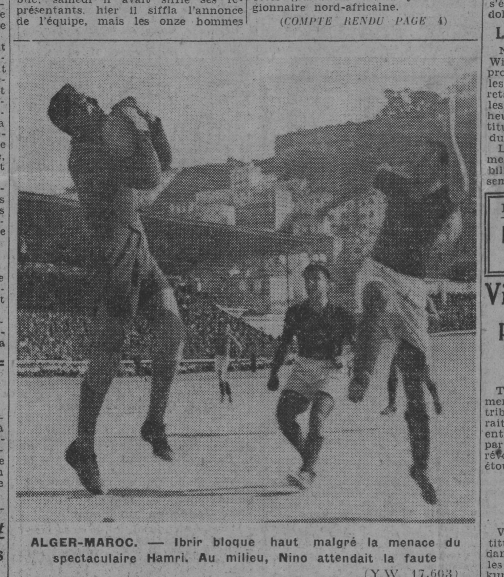 D 5.4.1942 Tournoi amical Finale  Alger-Maroc 4-1